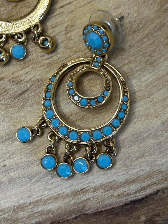 Vintage Kenneth Jay Lane Faux Turquoise Chandelie… - image 13