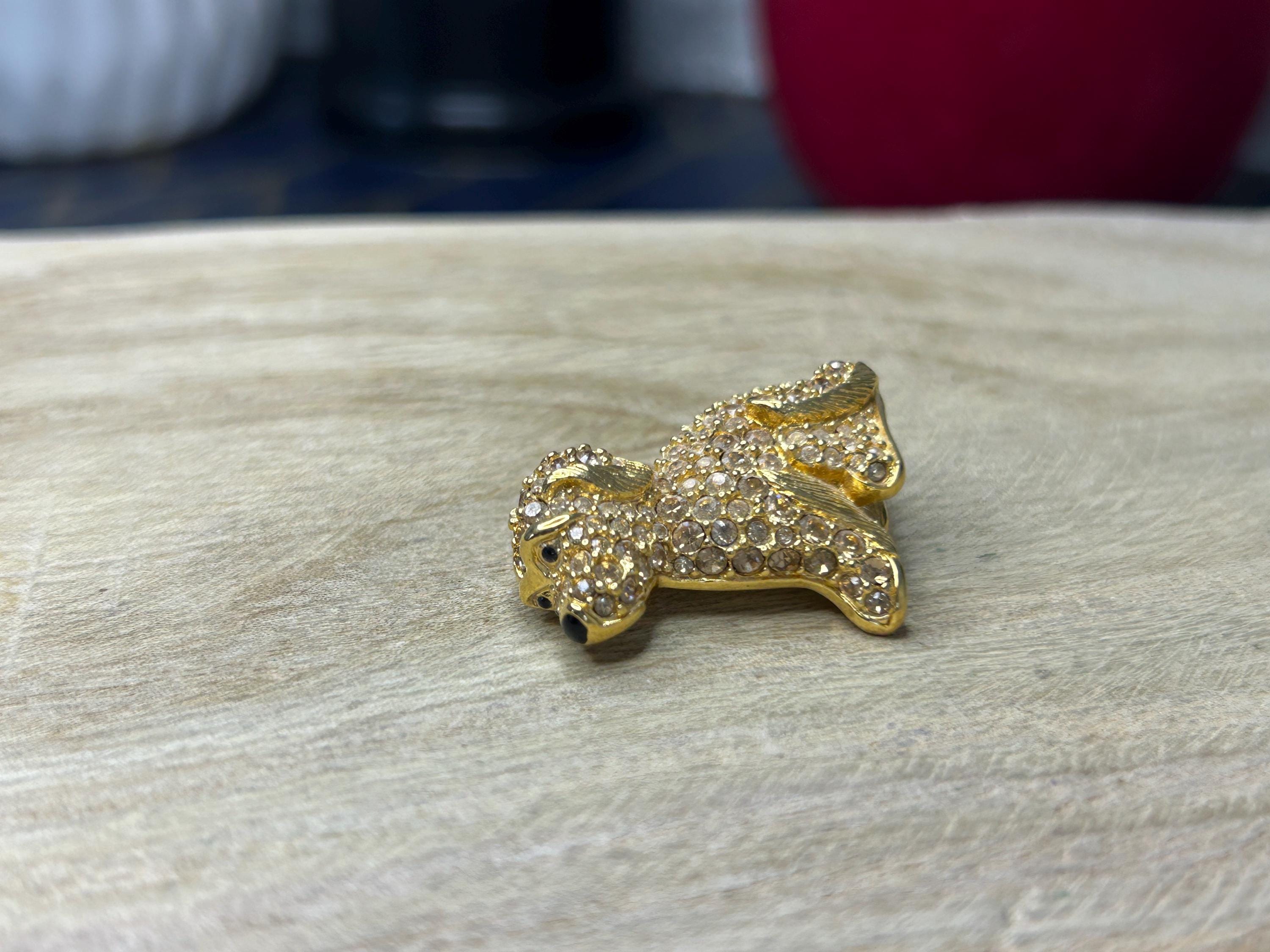Vintage Swarovski Crystal Puppy Dog Brooch - Etsy
