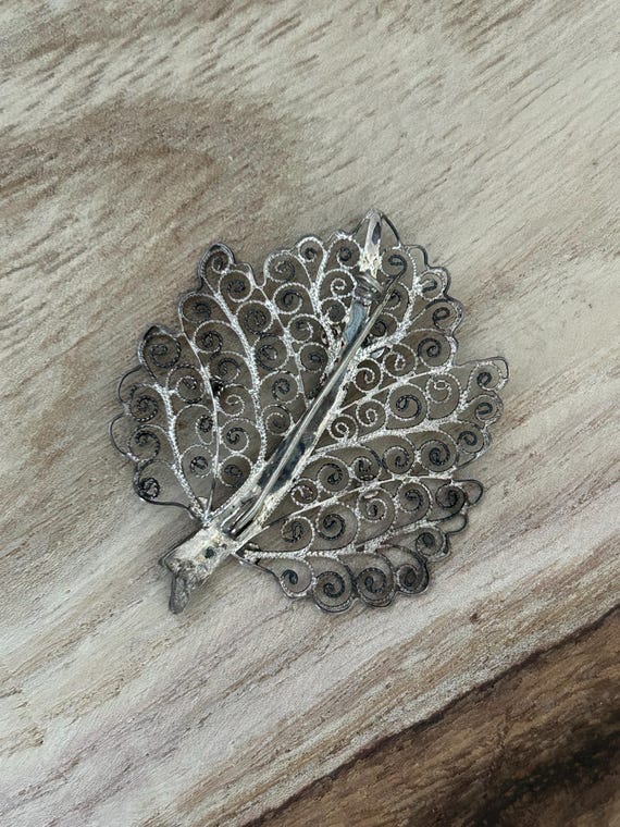Broche Ancienne En Argent Filigrane - Vintage - Occasion En Bon état - Bijou Ancien