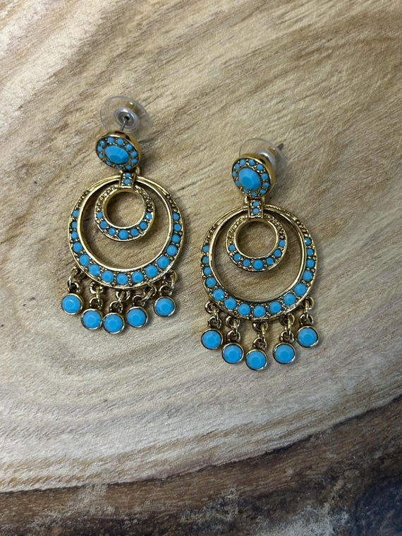 Vintage Kenneth Jay Lane Faux Turquoise Chandelie… - image 19