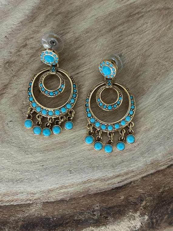 Vintage Kenneth Jay Lane Faux Turquoise Chandelie… - image 17