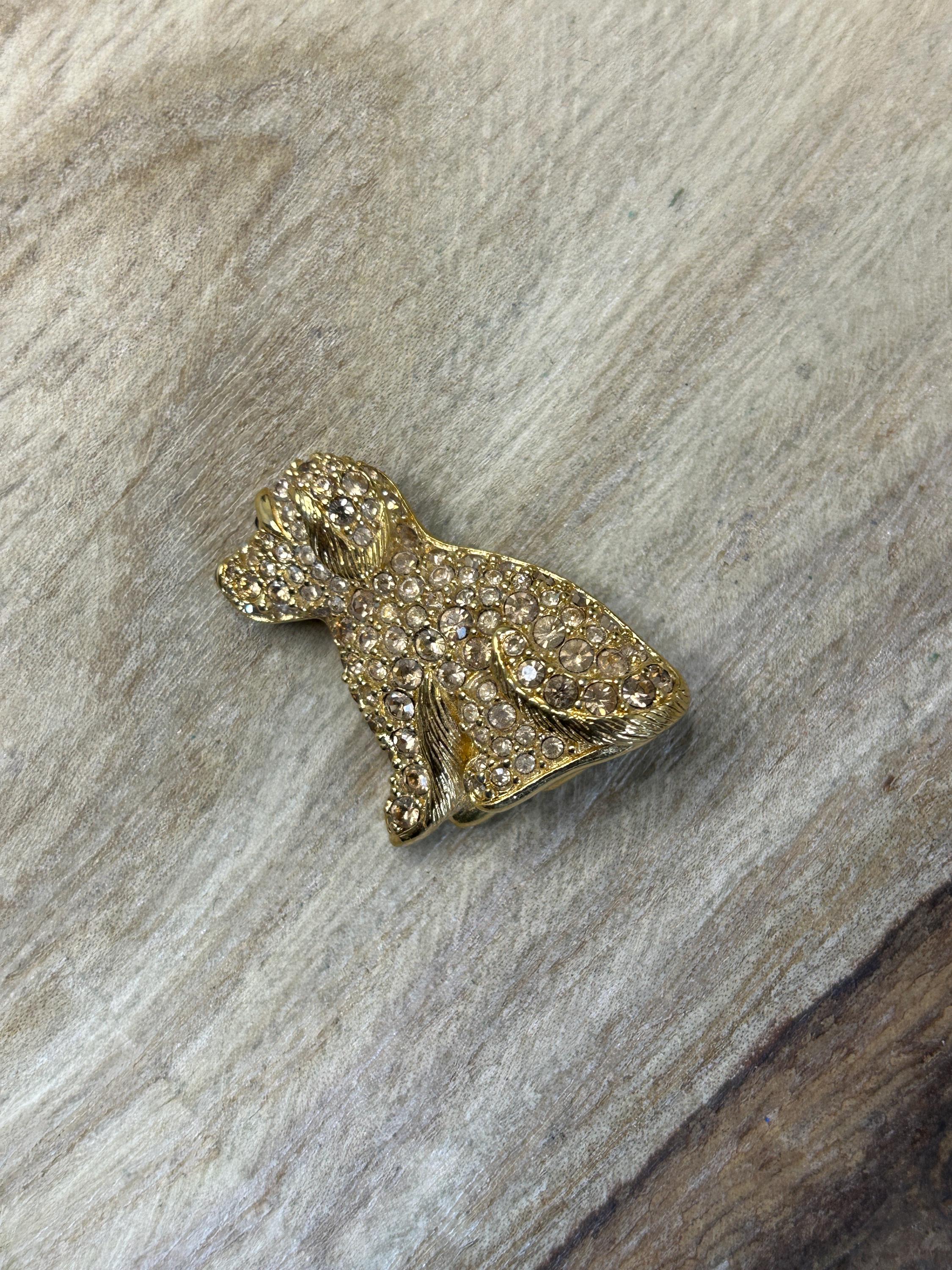 Vintage Swarovski Crystal Puppy Dog Brooch - Etsy