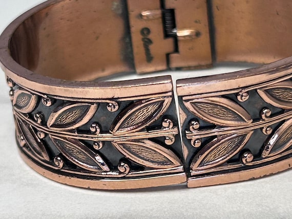 f*i様 Renoir カッパー カフブレスレット Vintage Renoir Copper Leaves Hinged Cuff Bracelet - Etsy
