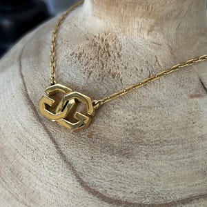 Vintage Givenchy Logo 1976 Chain Gold Choker Necklace