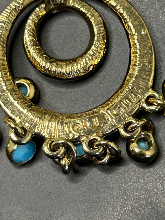 Vintage Kenneth Jay Lane Faux Turquoise Chandelie… - image 5