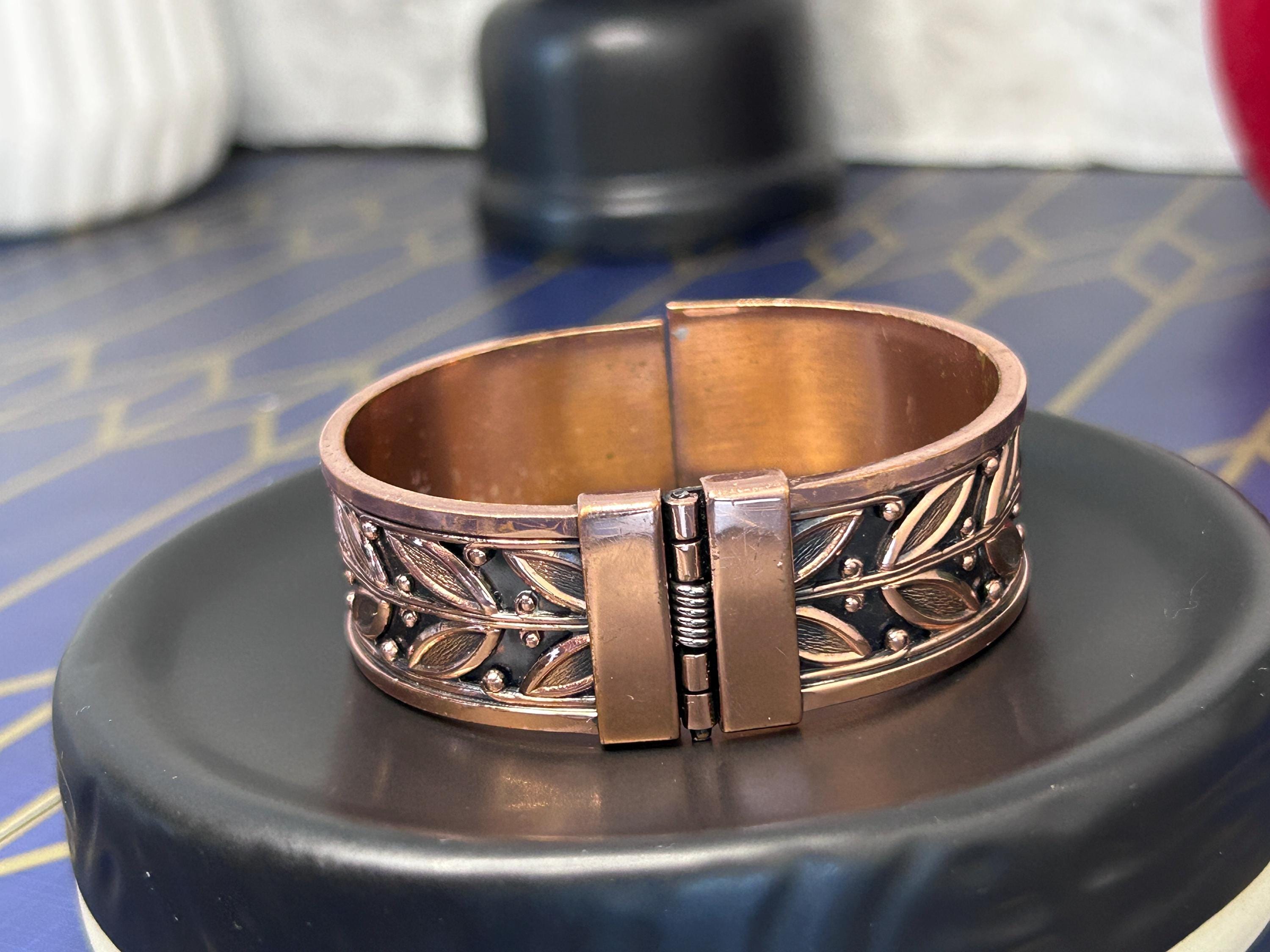 f*i様 Renoir カッパー カフブレスレット Vintage Renoir Copper Leaves Hinged Cuff Bracelet - Etsy