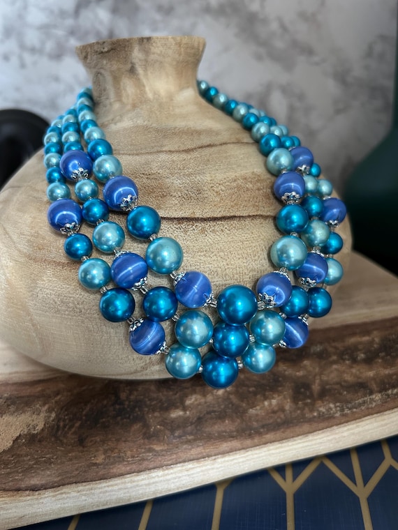 DesignB London - Collier de perles - Bleu