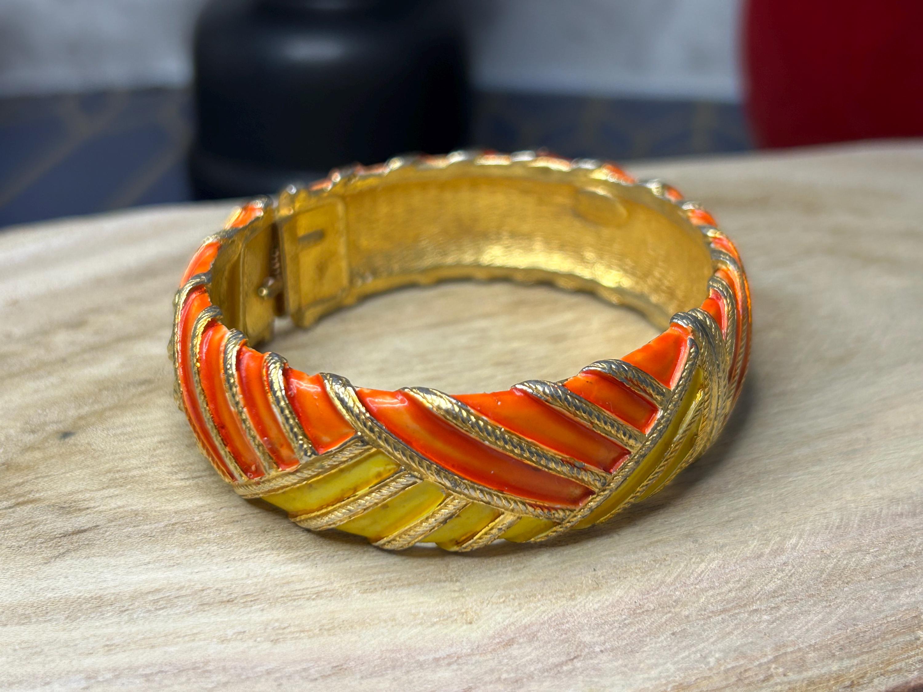 Vintage Signed Original by Robert Geometric Orange and Yellow
