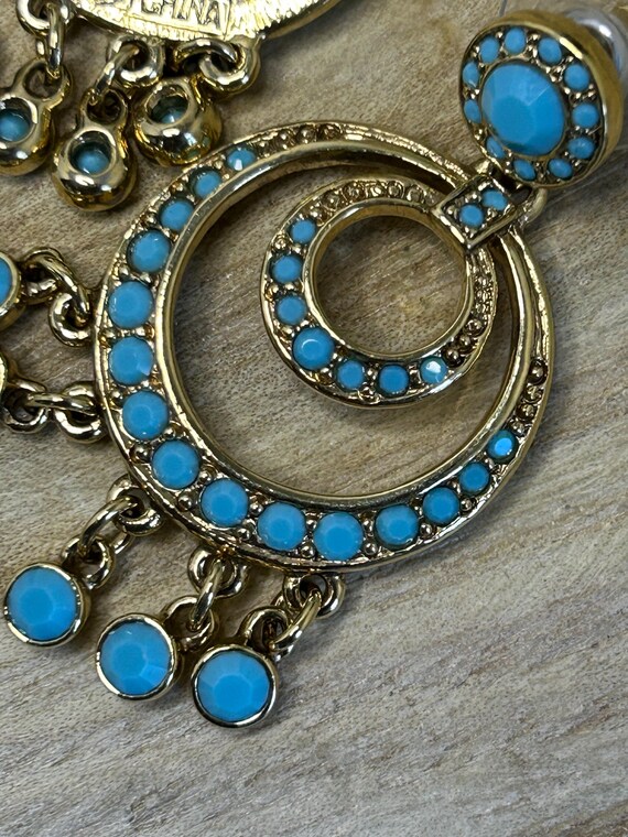 Vintage Kenneth Jay Lane Faux Turquoise Chandelie… - image 11