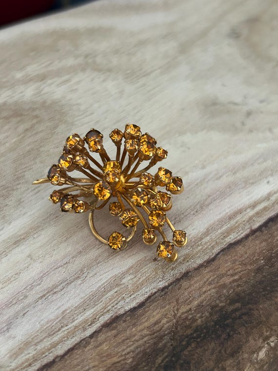Vintage czech brooch gold - Gem Vintage czech brooch gold - Gem