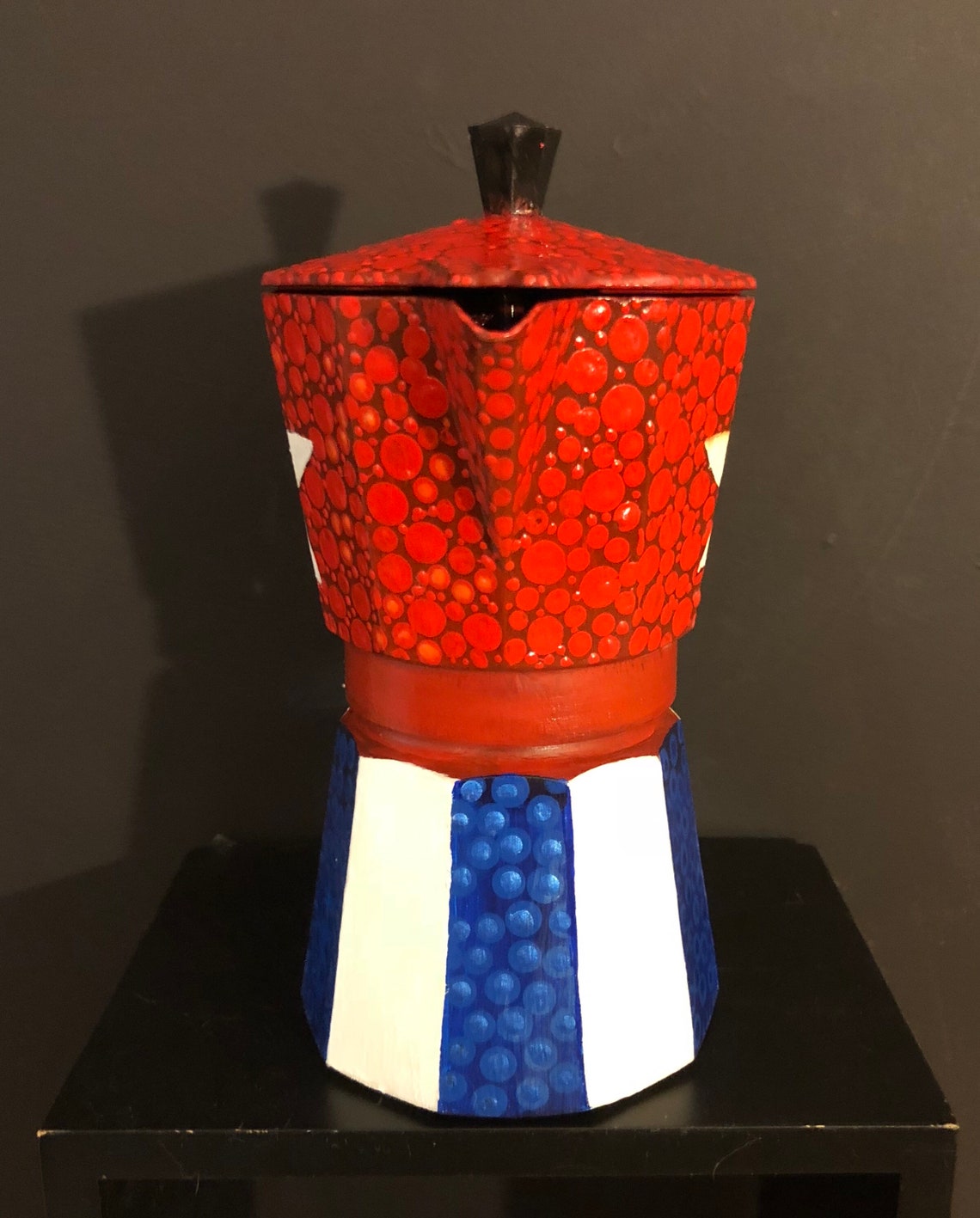 Hand painted Cuban coffee maker by RJHEDESA studio Etsy