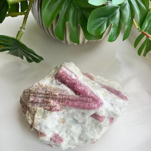 Rough Pink Tourmaline Crystal: 465g Raw Healing Stone from Brazil