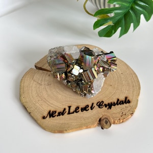 Rainbow Pyrite Cluster, Natural Iridescent Crystal, Indonesian Pyrite, Healing Stone, Raw Mineral Specimen, Natural Rainbow Crystal