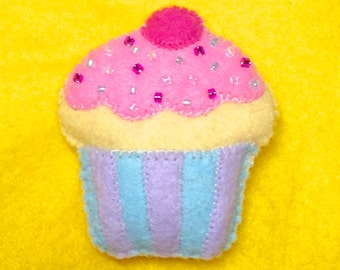 Cupcake Brooch - Cute Cupcake Pin - Cupcake Accessory - Pink Cupcake - Cute Novelty Brooch - Mothers Day 2023