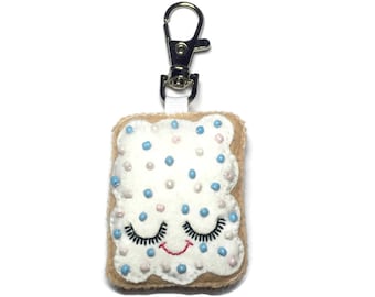 Pop Tart Keychain - Cute Bag Charm - Cute Keyring  - Toaster Pastry Charm - Kawaii Plush -  Bag Charm - Bag Charm