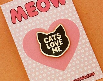 Cat Pin - Cat Lady Pin - Cat Brooch - Gifts For Cat Lovers - Cat Lover Christmas Gift - Black Cat Pin - Galentines Day Gift - Valentine Pet