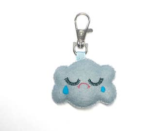 Cloud Keychain - Raincloud Charm - Rain Cloud Key Chain - Kawaii Key Chain - Cloud Charm - Cute Bag Charm - Bag Candy