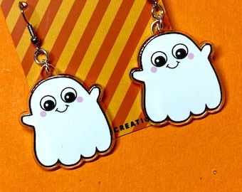 Halloween Earrings - Ghost Earrings - Halloween Jewellery - Halloween Gifts - Ghost Gifts - Cute Ghost - Halloween 2023