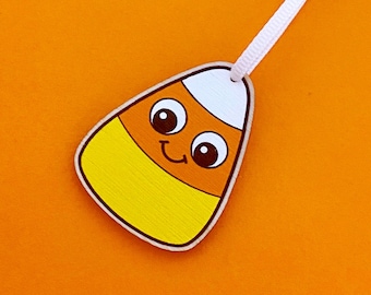 Halloween Bauble - Candy Corn Ornament - Creepy Christmas Bauble - Candy Corn Hanging Ornament - Summerween - Whimsigoth Decor