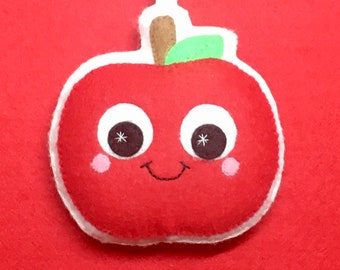 Apple Ornament - Fruit Ornament - Red Apple Bauble - Christmas Gift 2023 - Kawaii Ornament - Vegan Christmas Decoration