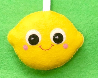 Ornement de citron - Ornement de fruits - Décoration de fruits - Ornement de Noël mignon - Ornement de Kawaii - Décoration de Noël 2023