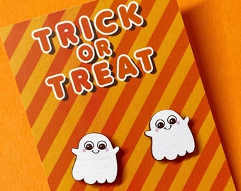 Cute Halloween Ghost Earrings - Halloween Ghost Earrings - Ghost Jewellery - Whimsigoth - Summerween