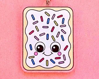 Pop Tart Keychain - Cute Bag Charm - Cute Keyring  - Toaster Pastry Charm - Kawaii Bag Charm