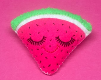 Watermelon Brooch - Cute Fruit Pin - Watermelon Jewelry - Kawaii Pin Brooch - Cute Felt Brooch - Fruit Pin - Mothers Day 2023