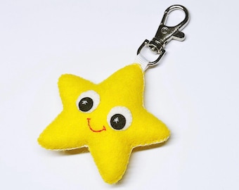 Star Keychain - Cute Keychain - Bag Charm - Star Keyring - Starfish Gift - Cute Gift Idea - Star Bag Charm - Cute Bag Charm