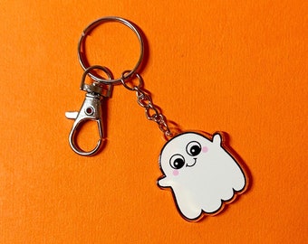 Halloween Keychain - Ghost Keychain - Kawaii Halloween Keychain - Halloween Ghost Charm