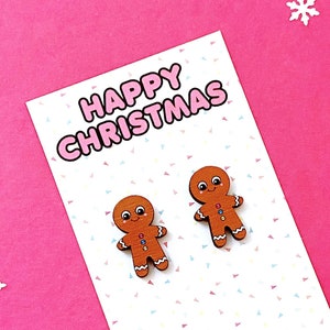Christmas Earrings -  Gingerbread Man Earrings - Festive Jewellery - Christmas Gift 2025