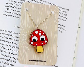 Mushroom Necklace - Shroom Necklace - Cottagecore Mushroom Necklace - Fungi Toadstool Necklace - Toadstool Necklace - Christmas 2023