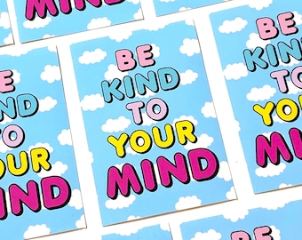 Positive Vibes Sticker - Be Kind To Your Mind Sticker - Positivity Sticker- Positive Quote Sticker