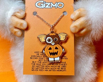 Halloween Necklace - Gizmo Necklace - Kawaii Halloween Necklace - Halloween Gremlins Charm - Gremlins Necklace