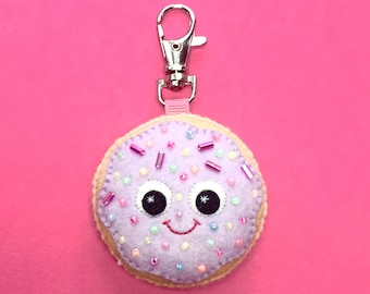 Cute Keychain - Sugar Cookie Keyring - Food Keychain - Kawaii Key Chain - Cute Bag Charm - Bag Candy