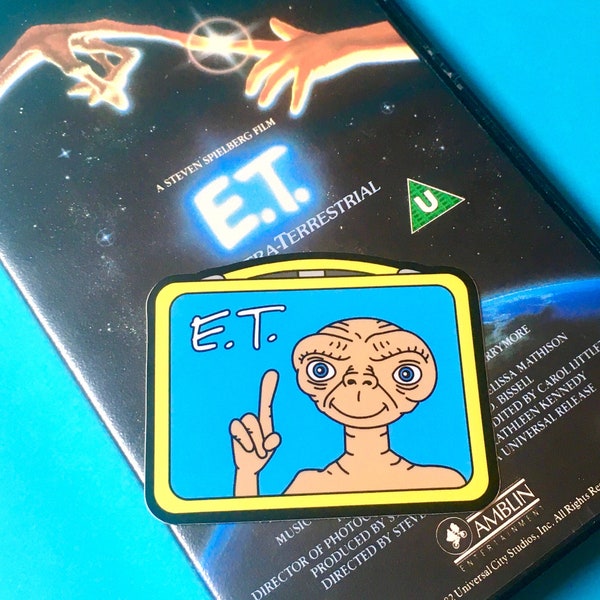 ET Sticker - E.T. Vinyl Sticker - ET The Extraterrestrial - I'll Be Right Here - 80's Movie Sticker - ET Movie - Valentines Day Gift