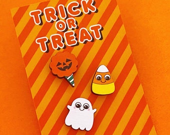 Halloween Pins - Candy Corn Pin - Ghost Pins - Halloween Pins - Horror Christmas - Creepy Cute  - Creepy Christmas