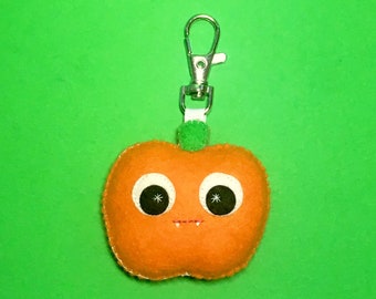 Halloween Pumpkin - Pumpkin Keychain - Creepy Cute  - Halloween Party Favors - Halloween Bag Charm - Halloween Keychain - Cute Bag Charm