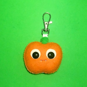 Halloween Pumpkin - Pumpkin Keychain - Creepy Cute  - Halloween Party Favors - Halloween Bag Charm - Halloween Keychain - Cute Bag Charm