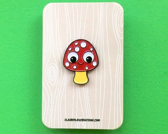 Mushroom Pin - Mushroom Enamel Pin - Autumn Pin - Fungi Toadstool Pin - Mycology pin - Retro Enamel Pin - Mother’s Day Gift