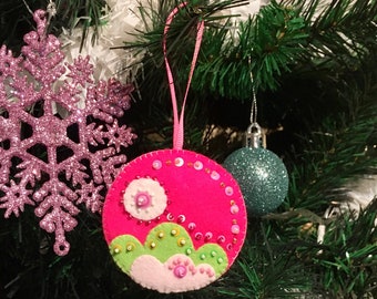 Cute Ornament - Rainbow Tree Ornament - Christmas Decoration - Cute Christmas Decor - Beaded Christmas Bauble - Christmas Gift 2022