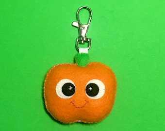 Halloween Pumpkin - Pumpkin Keychain - Pumpkin Charm - Halloween Party Favors - Halloween Bag Charm - Halloween Bag Charm