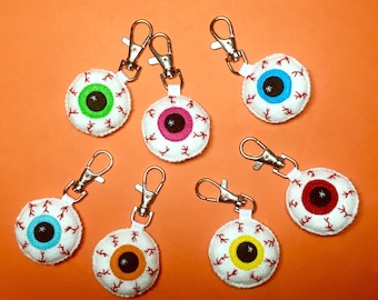 Halloween Charms - Eyeball Keychain - Eyeball Charm - Halloween Party Favors - Creepy Cute  - Halloween Keychain - Creepy Christmas