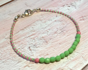 Retro Friendship Bracelet - Delicate Bracelet - Rainbow Summer Bracelet - Mothers Day 2023