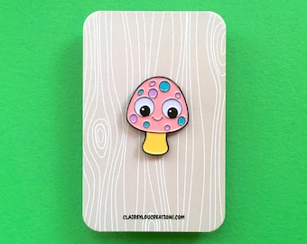 Mushroom Pin - Mushroom Enamel Pin - Autumn Pin - Fungi Toadstool Pin - Mycology pin - Nature Love Gift - Galentines Day Gift