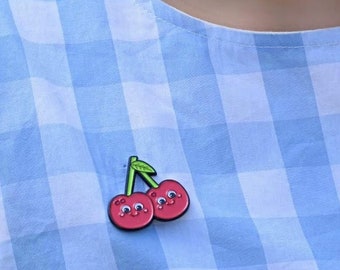 Cherry Pin - Fruit Enamel Pin - Kawaii Food Pin - Cute Cherry Enamel Pin - Mother’s Day Gift