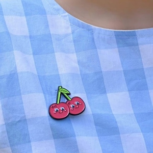 Cherry Pin - Fruit Enamel Pin - Kawaii Food Pin - Cute Cherry Enamel Pin - Valentines Day 2025