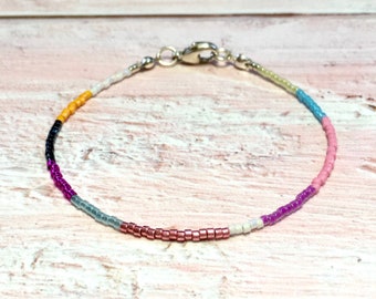 Rainbow Bracelet - Colorful Rainbow Bracelet - Layering Bracelet - Rainbow Summer Bracelet - Mothers Day 2023