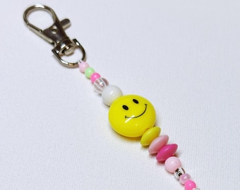 Cute Beaded Keychain - 90's Bead Keyring - 90s style Bag Charm - Y2K Inspired Beaded Keychain - Cute Bag Charm - Bag Candy