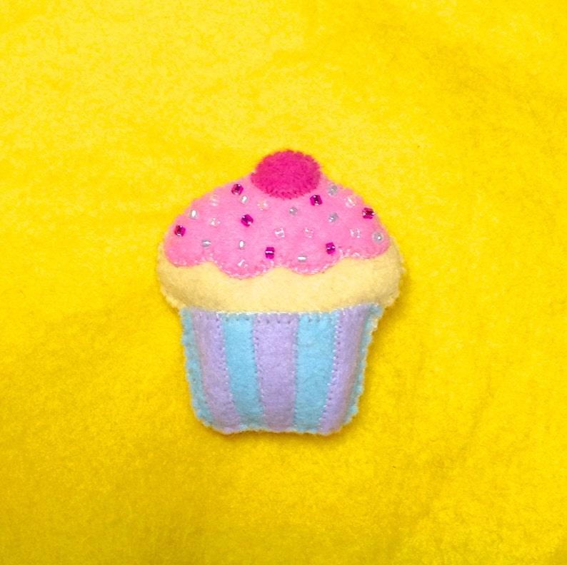 Cupcake Brooch Cute Cupcake Pin Cupcake Accessory Pink Cupcake Cute Novelty Brooch Mothers Day 2023 image 1